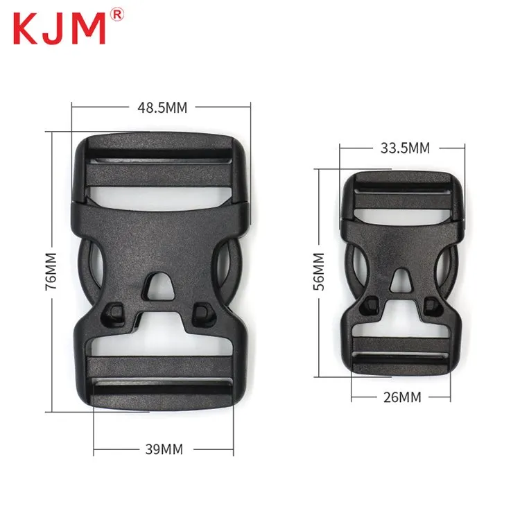 Flat Heavy Duty Dual Adjustable Side Release Plastic Buckles A2586